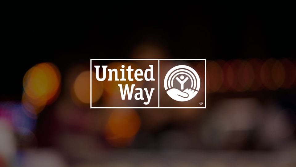 IU C&I Studios Page White logo of United Way against black background
