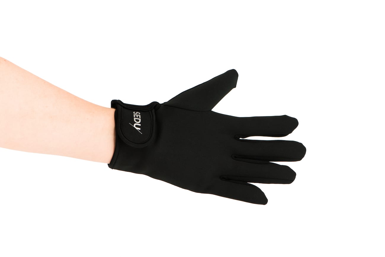 Sedu brand of black hand glove
