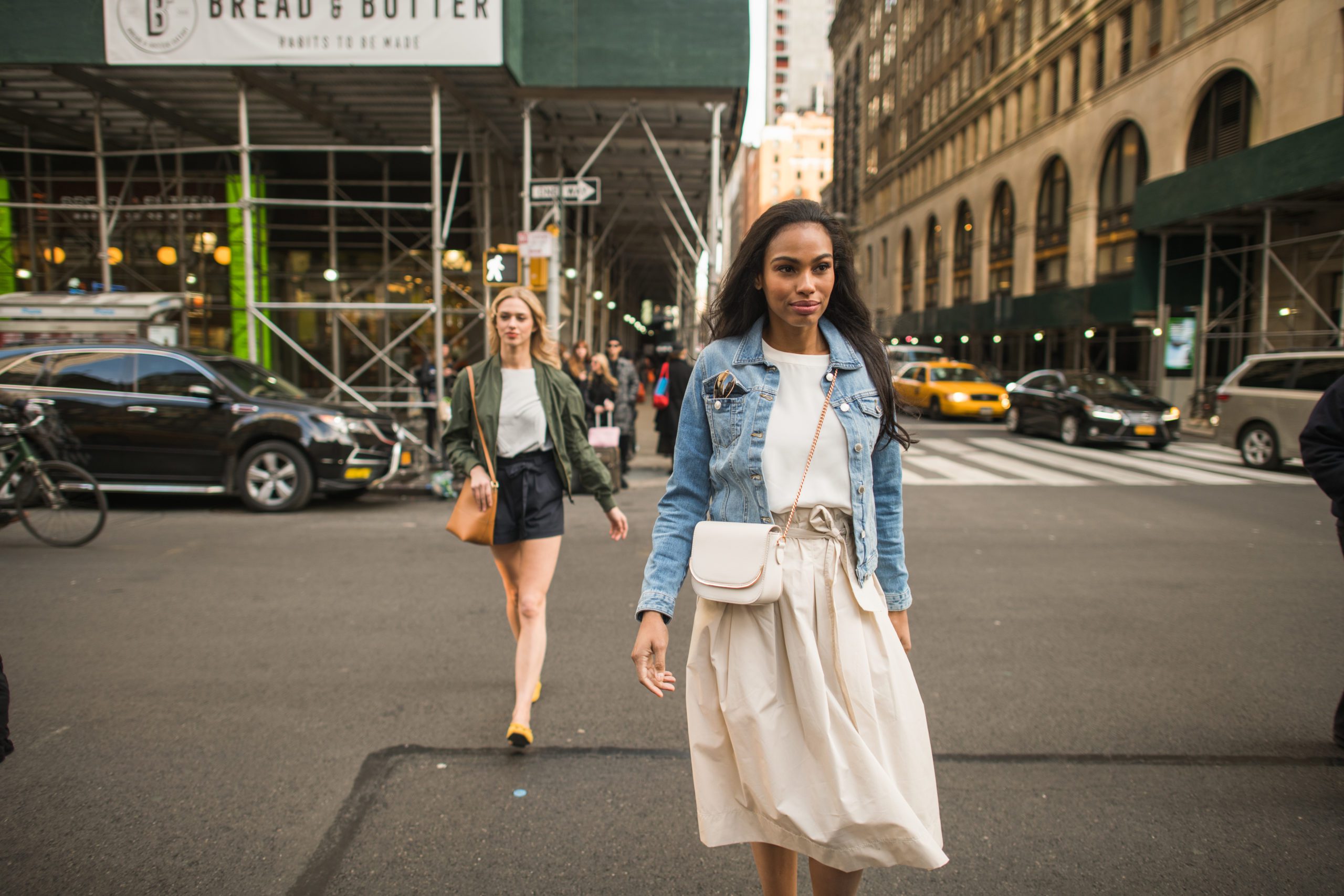 Haute House Theorie and Sedu Two women crossing the street in NYC