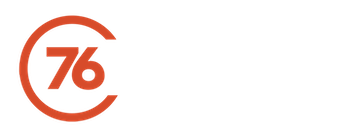 Orange and white 76 Words Logo