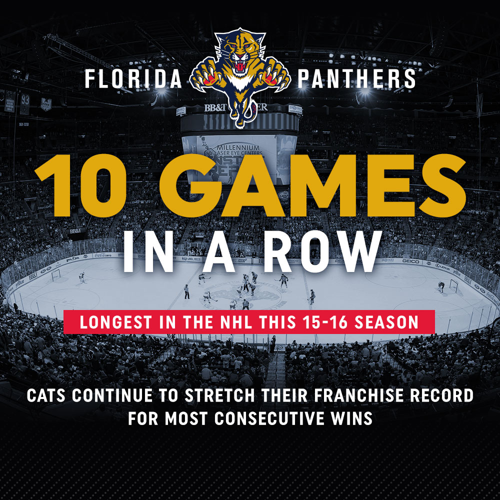 Ten Game Streak Infographic with view of hockey rink