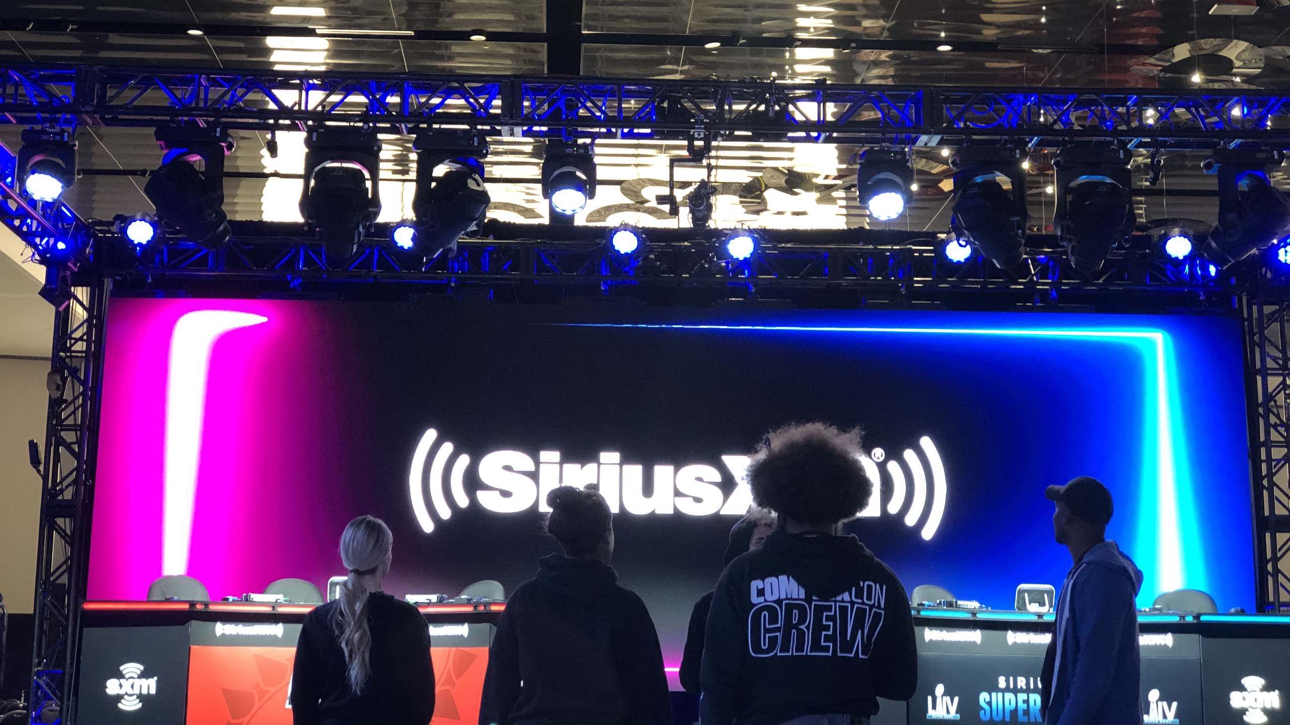 IU View from behind of crew members on floor of SiriusXM event