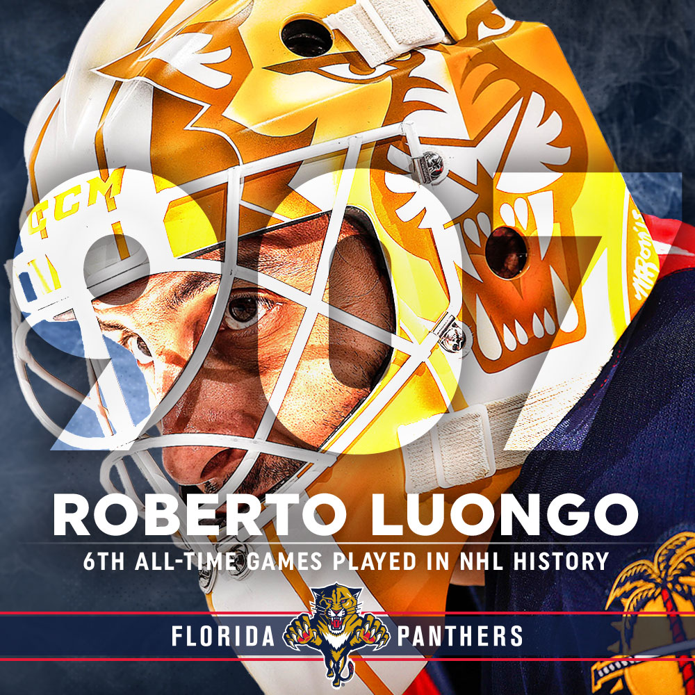 Roberto Luongo sixth all time games played in NHL History Infographic