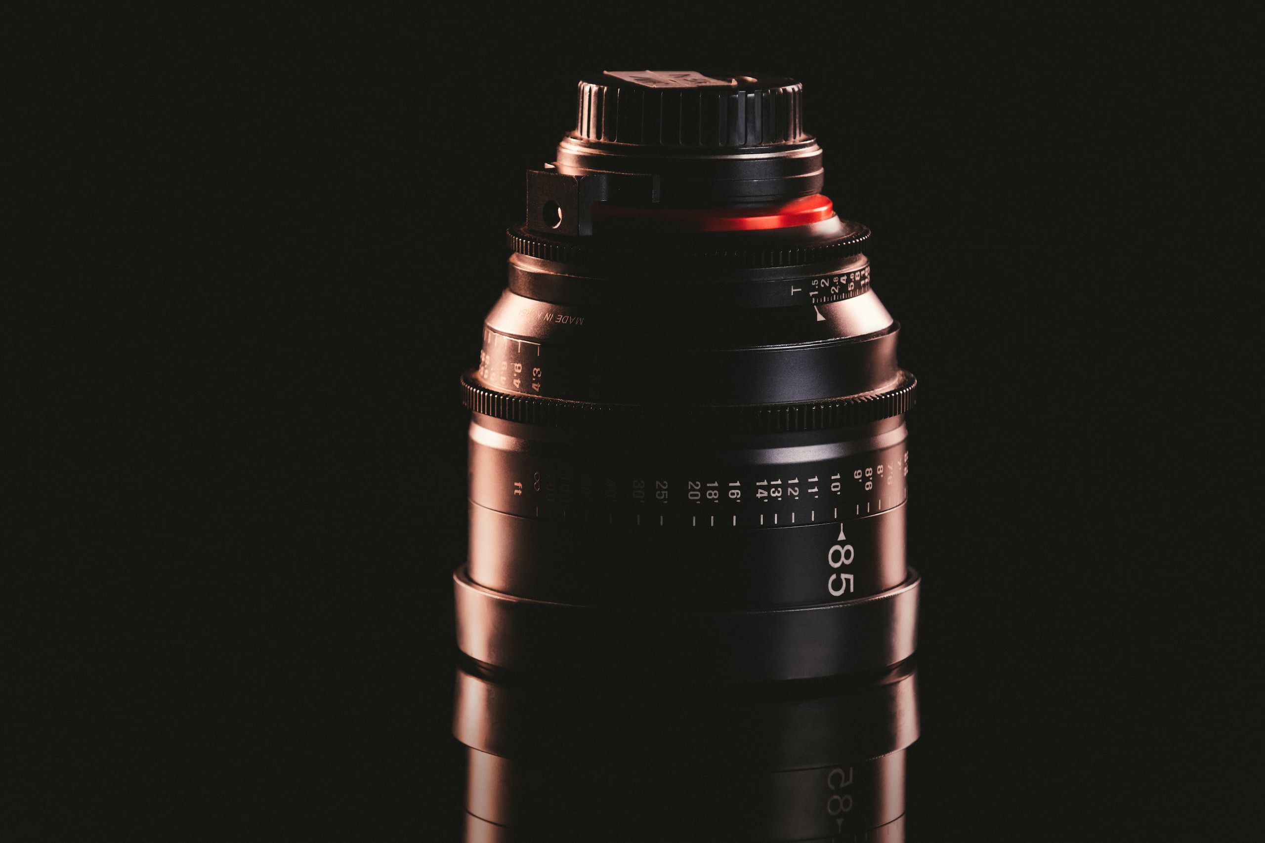 Rokinon Xeen 85mm Lens for rent on display