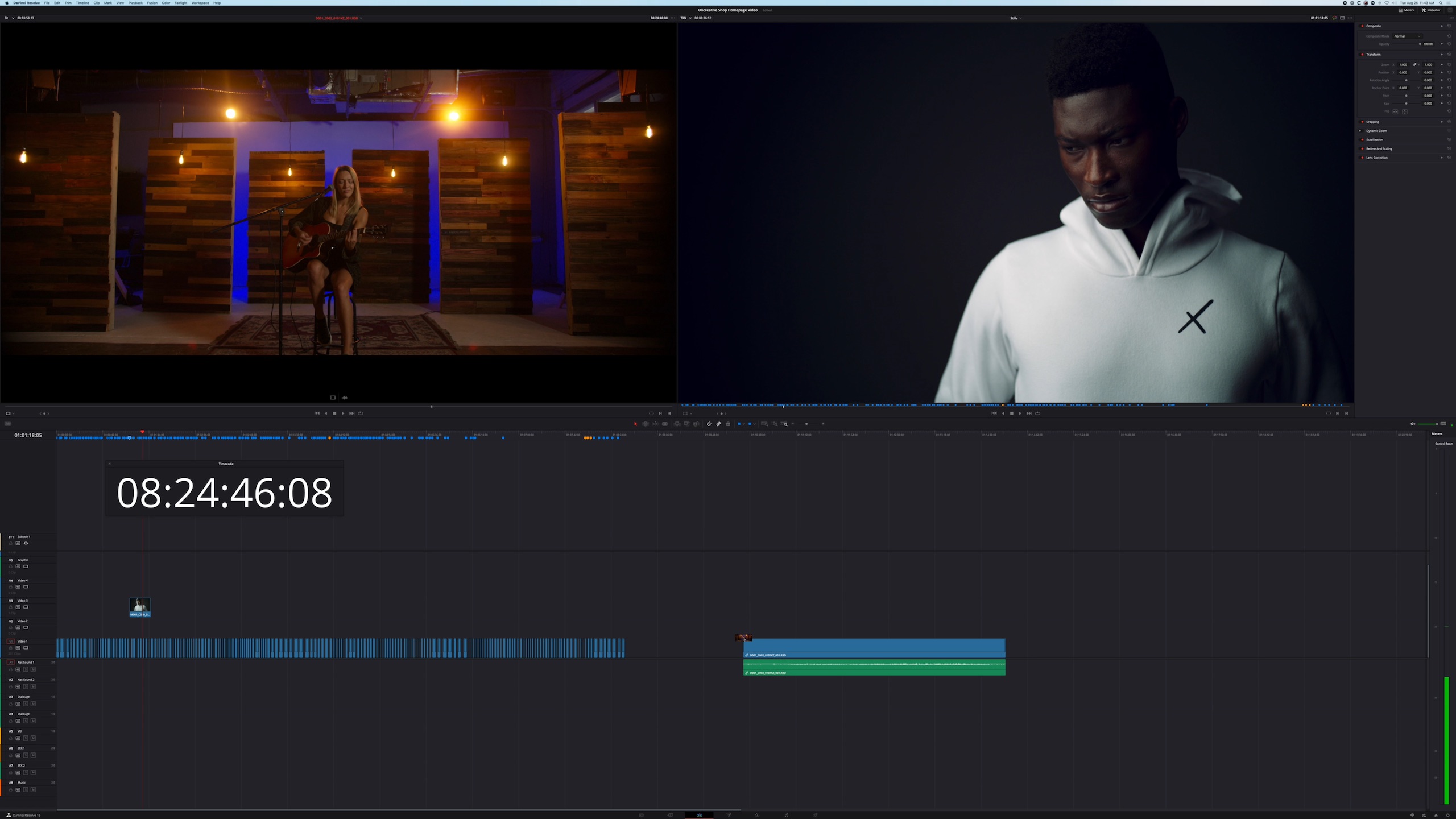 BlackMagic Design Editfest 2020 with screenshot of editing software on computer