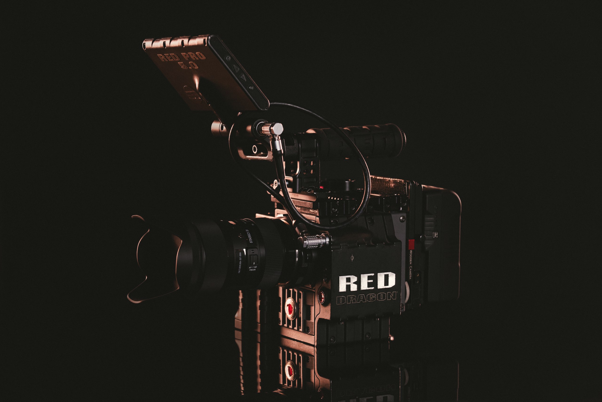 RED 5k Scarlet Dragon Cinema Camera for rent on display