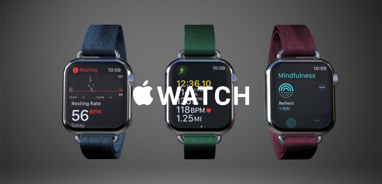 The Apple Watch Featured Image Three different Apple watches on display with white logo