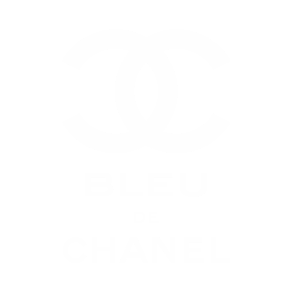 White Bleu De Chanel logo