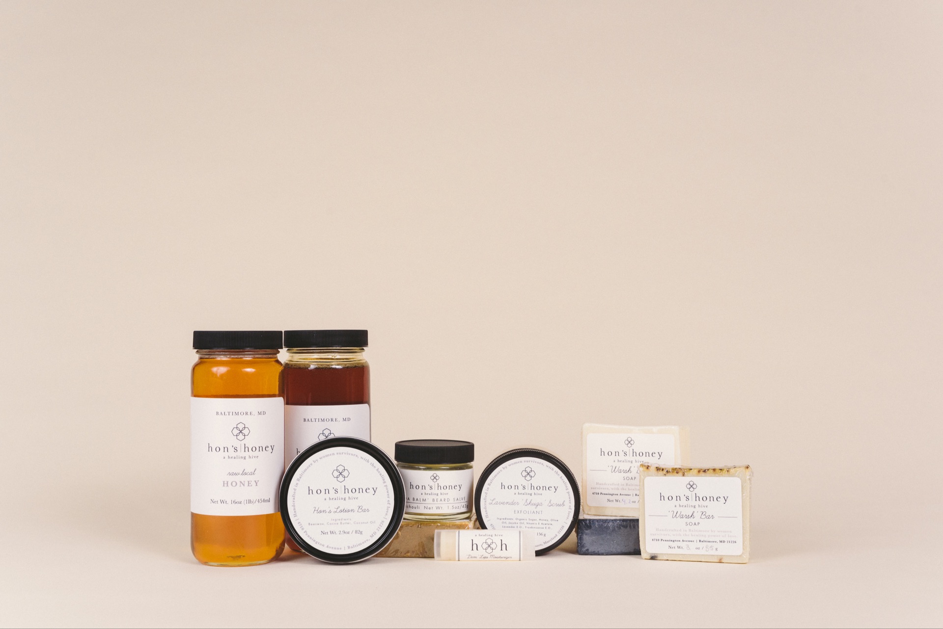 Various Hon's Honey items on display