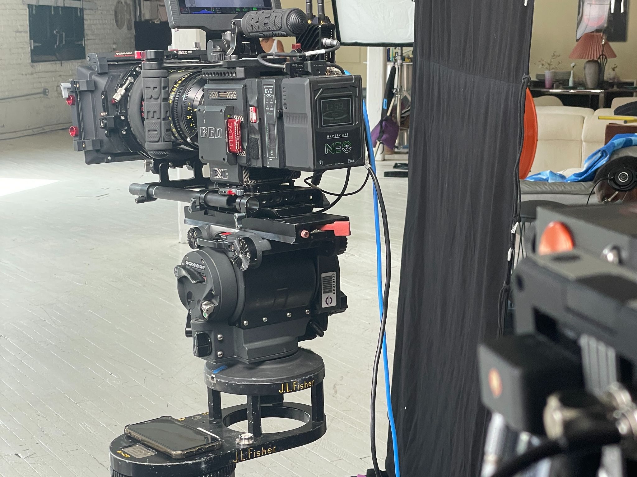 What kind of gear do you need to produce a commercial Closeup from behind of RED video camera
