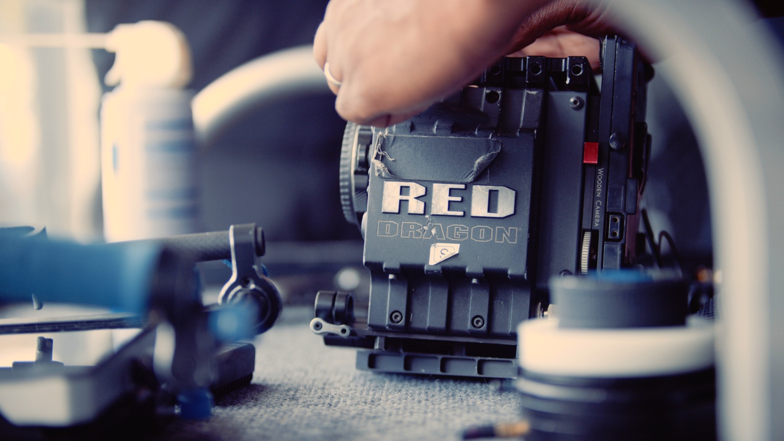 Understanding Different Camera Techniques in Film and TV Production Closeup of RED Dragon camera on display