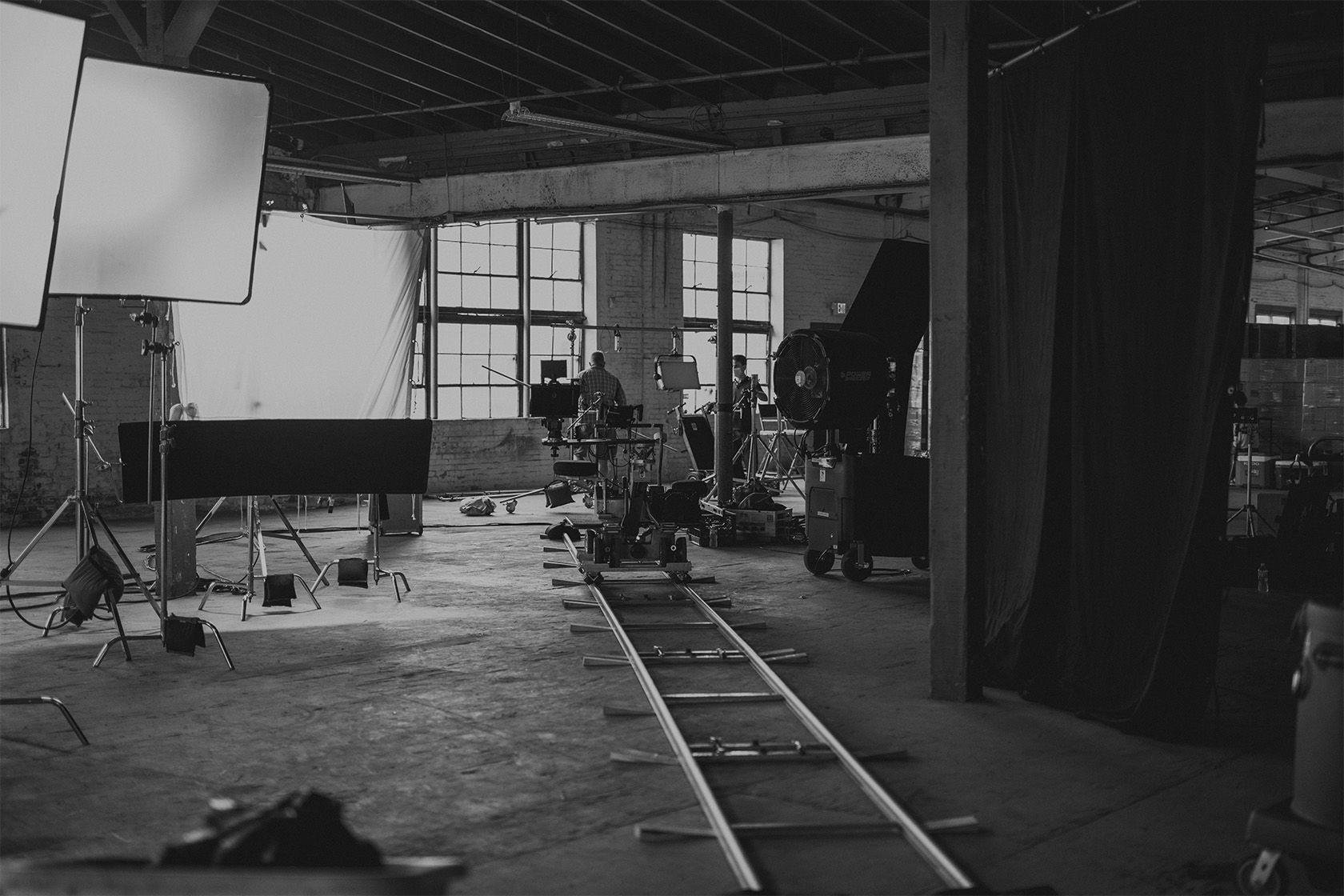 Documentary Film Production Black and white documentary bts Set with crew
